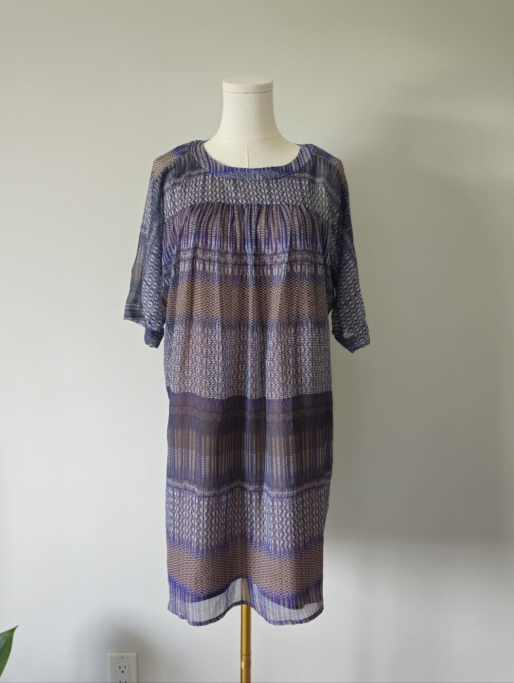Anthropologie One September xs shift dress chiffron geometric